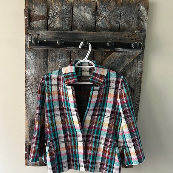 Anthropologie Rosetta Cropped Plaid Jacket - Size Small - Picture 2 of 3